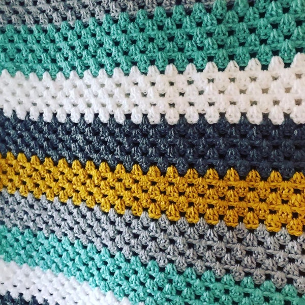 CROCHET PATTERN for Granny Stripe Crochet Blanket