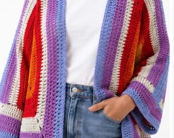 CROCHET PATTERN for Kimono Crochet Cardigan