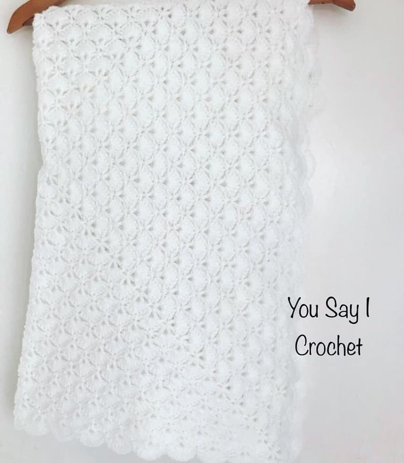 CROCHET PATTERN for Shell Stitch Crochet Blanket image 5