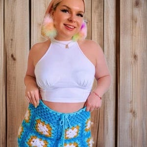 CROCHET PATTERN for Granny Square Crochet Mini Skirt image 3