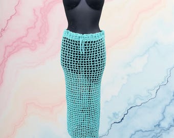 Falda de malla de crochet Sunny Beach, talla S/8-10 (Reino Unido)