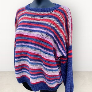 CROCHET PATTERN for Stripy Crochet Jumper