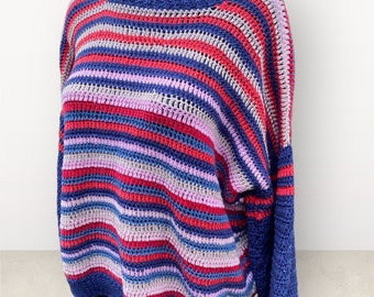 HÄKELANLEITUNG für einen gestreiften Häkelpullover