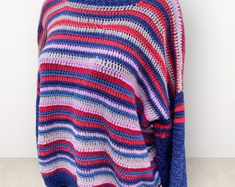 CROCHET PATTERN for Stripy Crochet Jumper