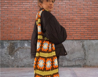CROCHET PATTERN for Granny Square Crochet Bag