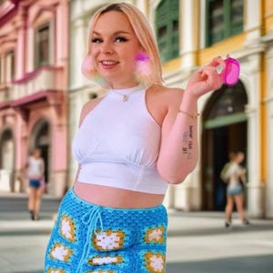 CROCHET PATTERN for Granny Square Crochet Mini Skirt
