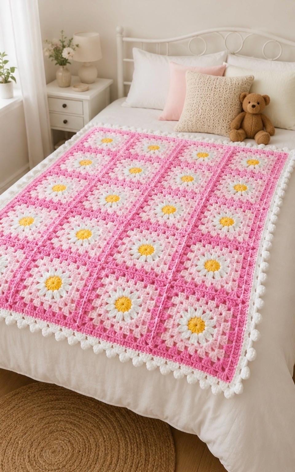 Crochet Pattern for Spring Daisy Crochet Blanket