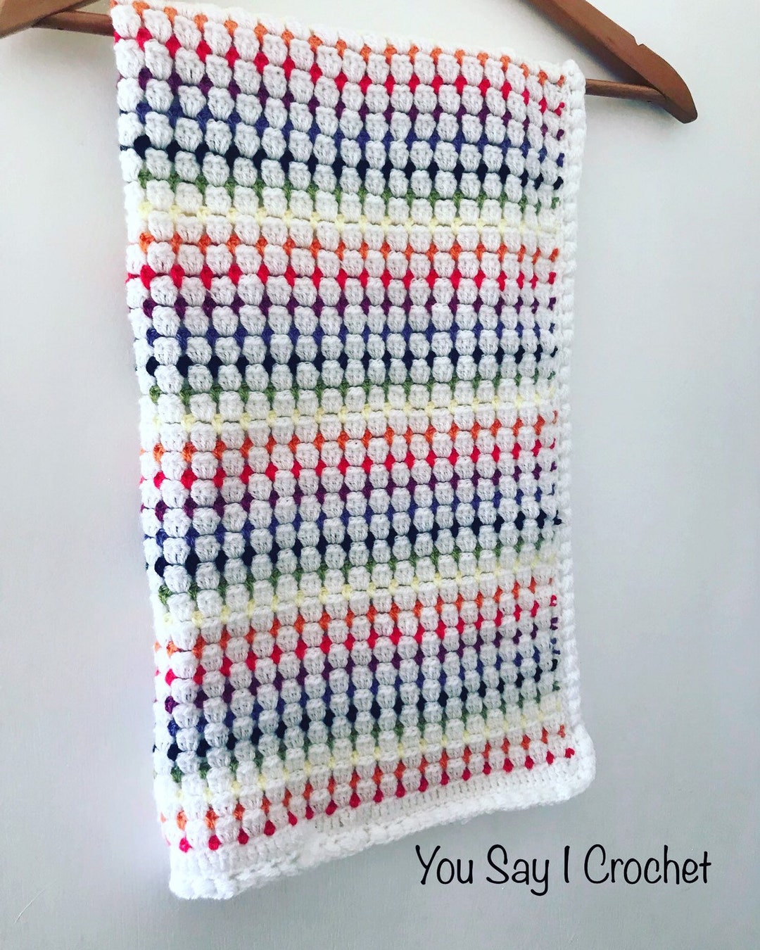 CROCHET PATTERN for Block Stitch Crochet Blanket With Puff Stitch Border Etsy UK