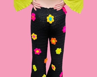 CROCHET PATTERN for Flared Crochet Trousers