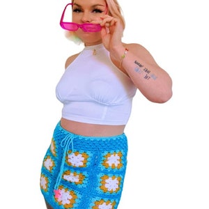 CROCHET PATTERN for Granny Square Crochet Mini Skirt