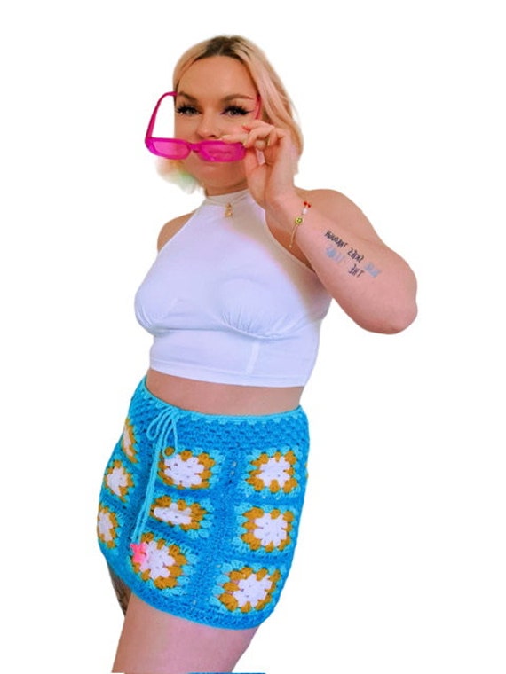 CROCHET PATTERN for Granny Square Crochet Mini Skirt