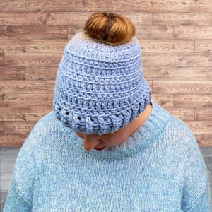 PATRÓN DE GANCHILLO para Gorro de Cola de Caballo