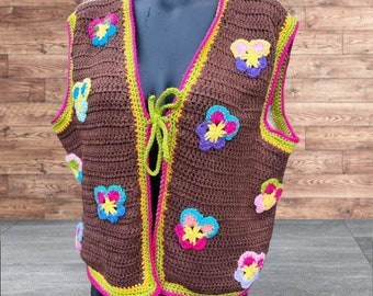 CROCHET PATTERN for Flower Power Crochet Waistcoat