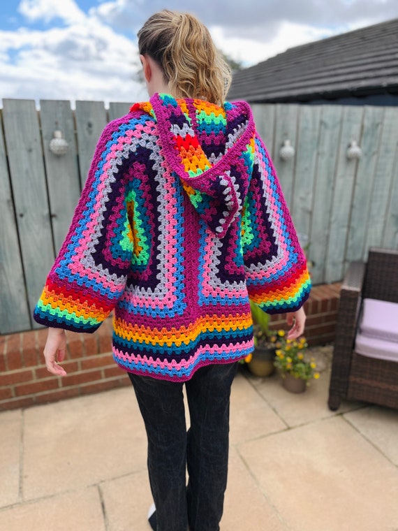 Granny Coat -Crochet Granny Square Sweater Pattern- Crochet