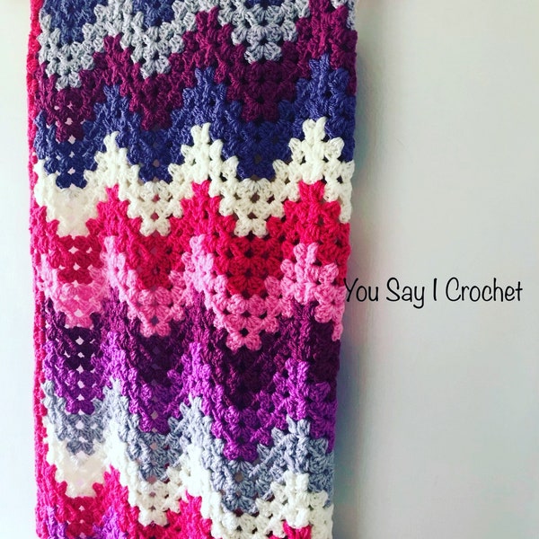 CROCHET PATTERN for Granny Chevron Crochet Blanket