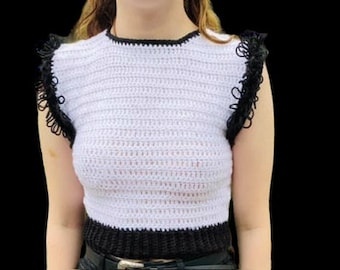 ループクロッシェトップのクロッシェパターン