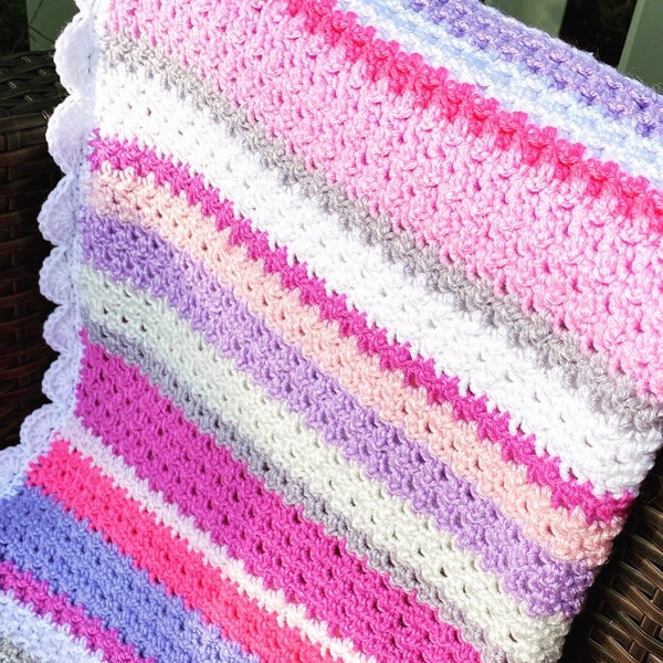 CROCHET PATTERN for Lemon Peel Stitch Crochet Blanket