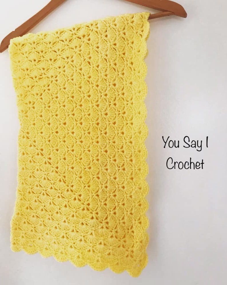 CROCHET PATTERN for Shell Stitch Crochet Blanket image 4