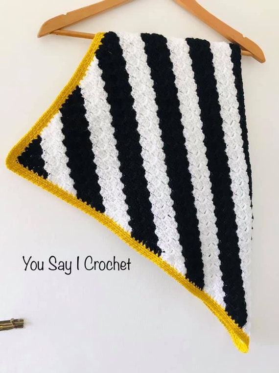 CROCHET PATTERN for C2C Crochet Blanket With Moss Stitch Border