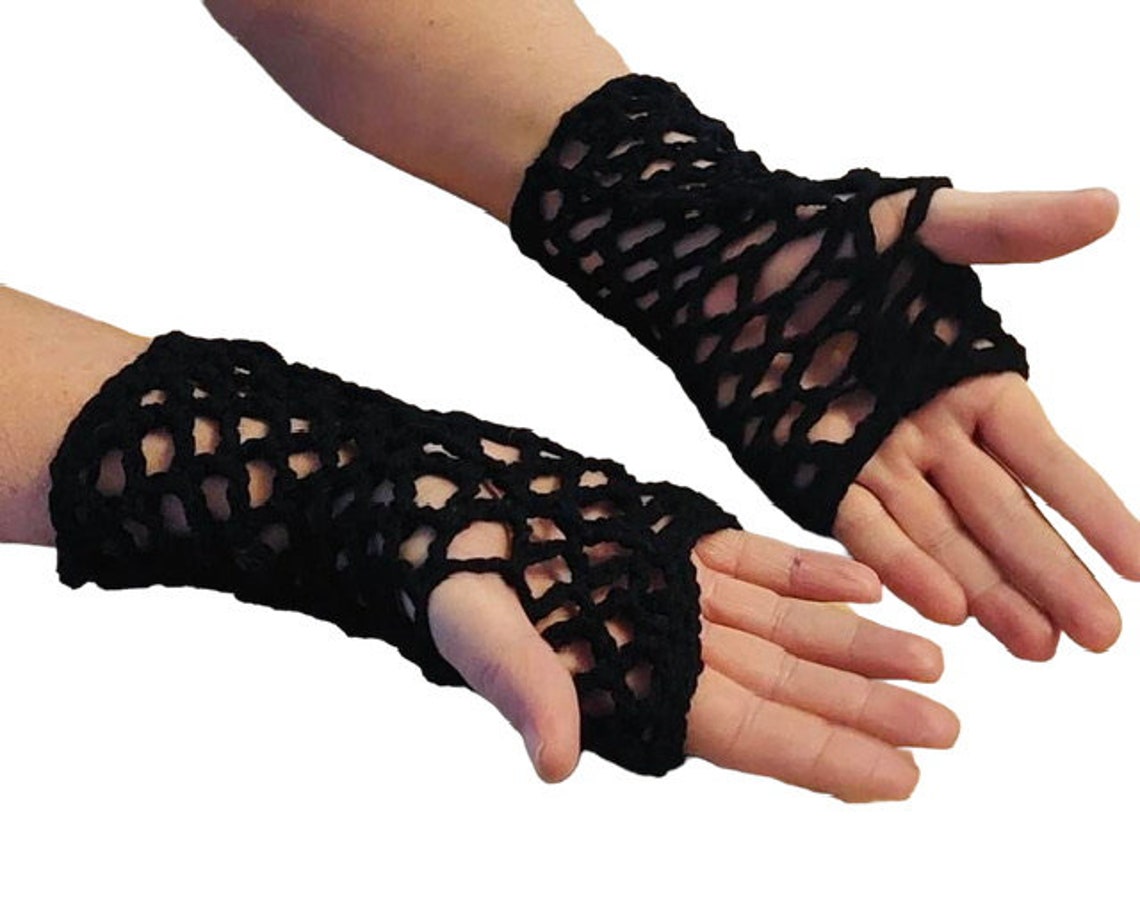 CROCHET PATTERN for Fingerless Fishnet Crochet Gloves - Etsy