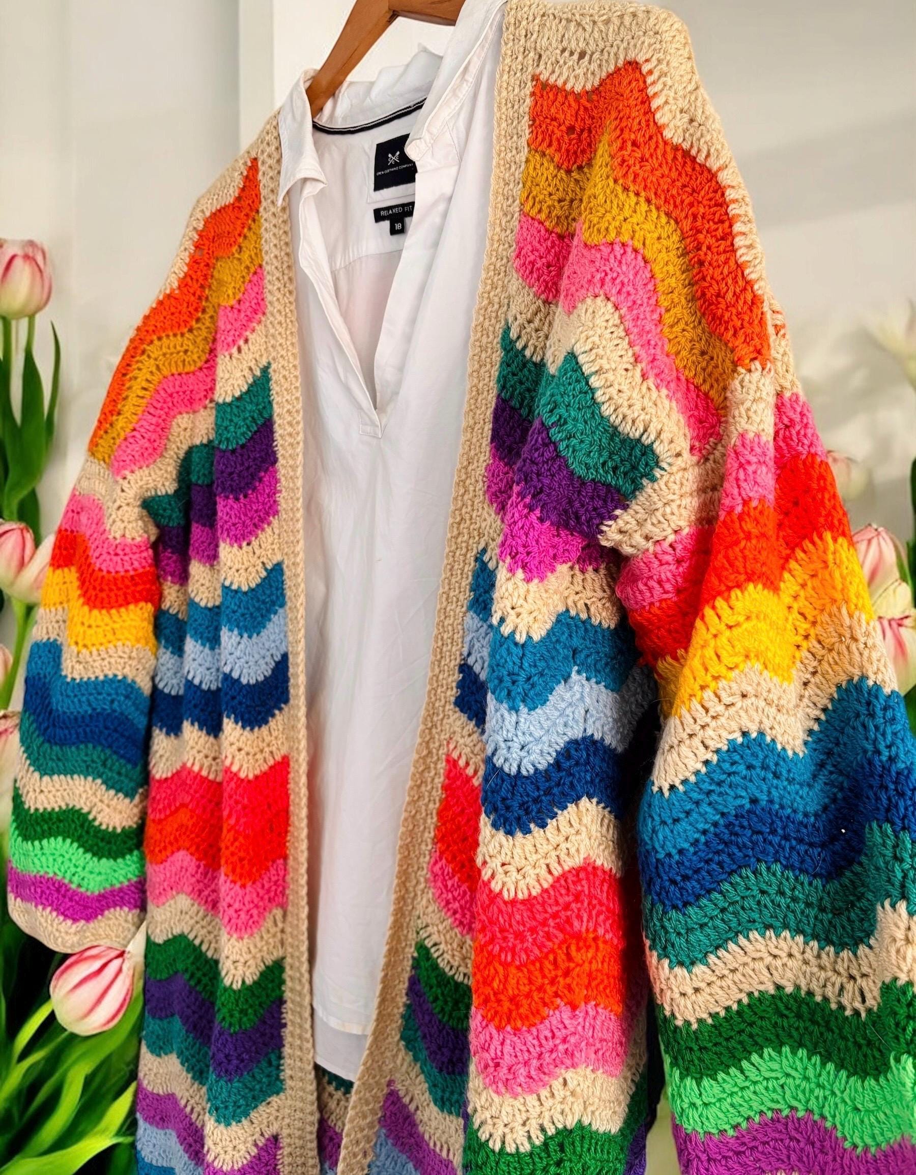 CROCHET PATTERN for Long Wavy Crochet Cardigan - Etsy