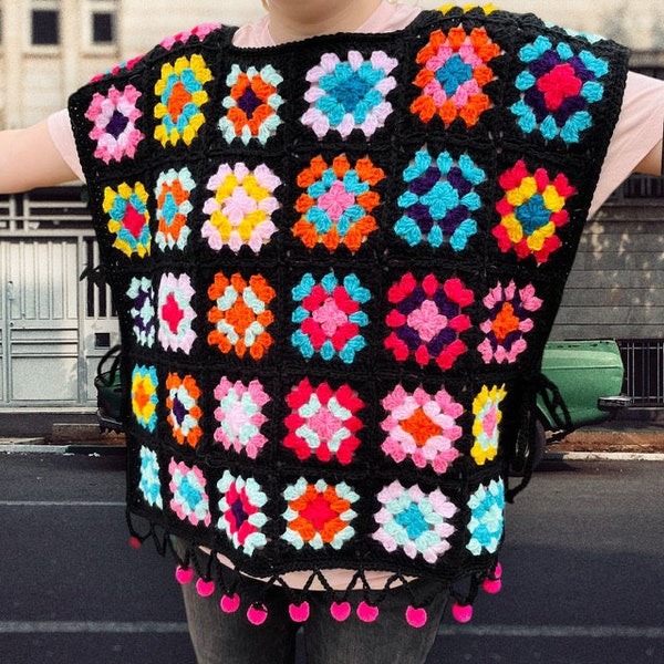 Granny Square Poncho - Etsy UK