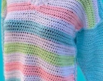 CROCHET PATTERN for V Neck Slouchy Crochet Jumper