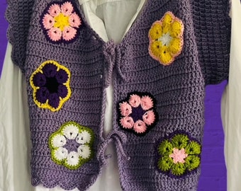 CROCHET PATTERN for African Flower Crochet Cardigan