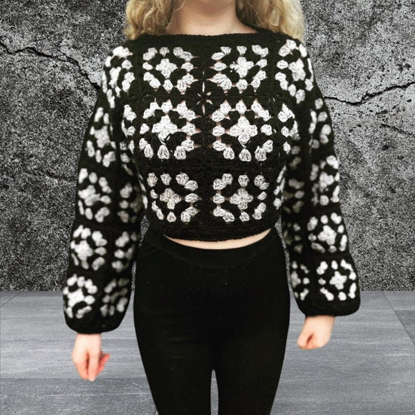 CROCHET PATTERN for Boho Cropped Crochet Jumper