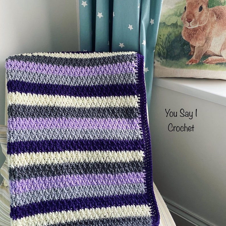 CROCHET PATTERN for Alpine Stitch Crochet Blanket image 2