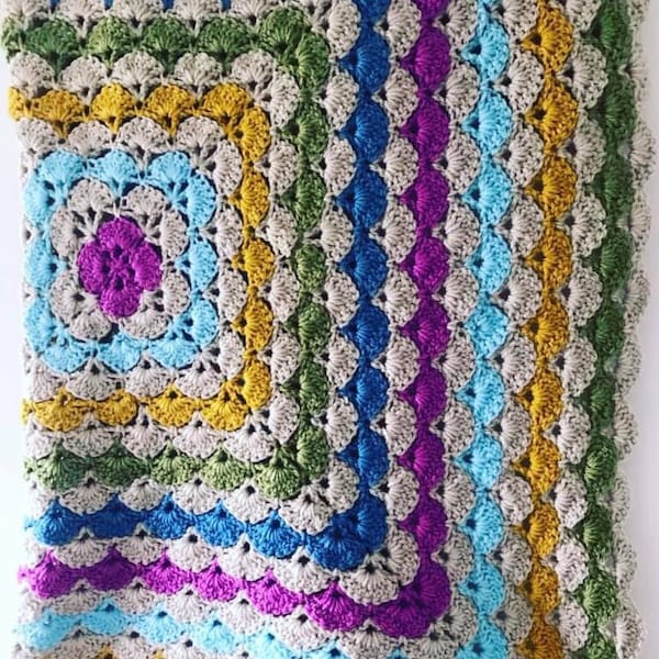 CROCHET PATTERN for Shell Stitch Crochet Blanket