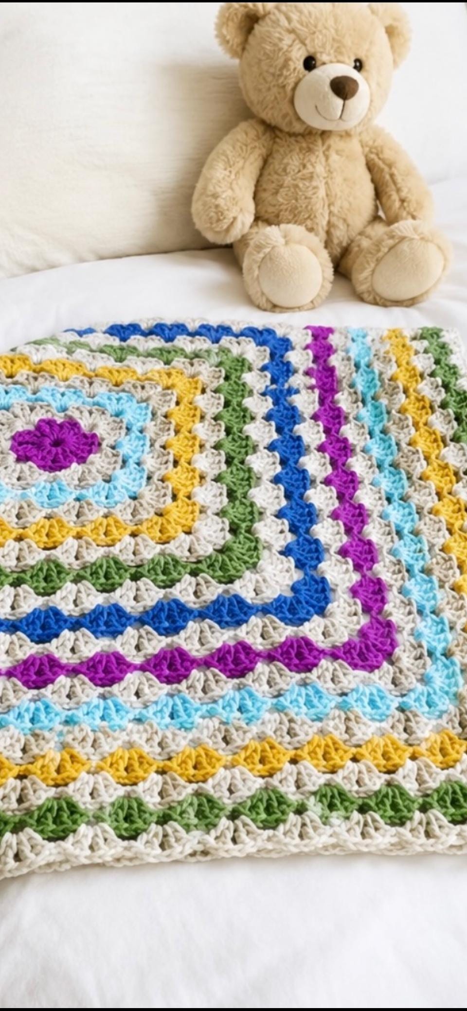 シェルステッチのクロシェブランケットの編み図 - Etsy 日本