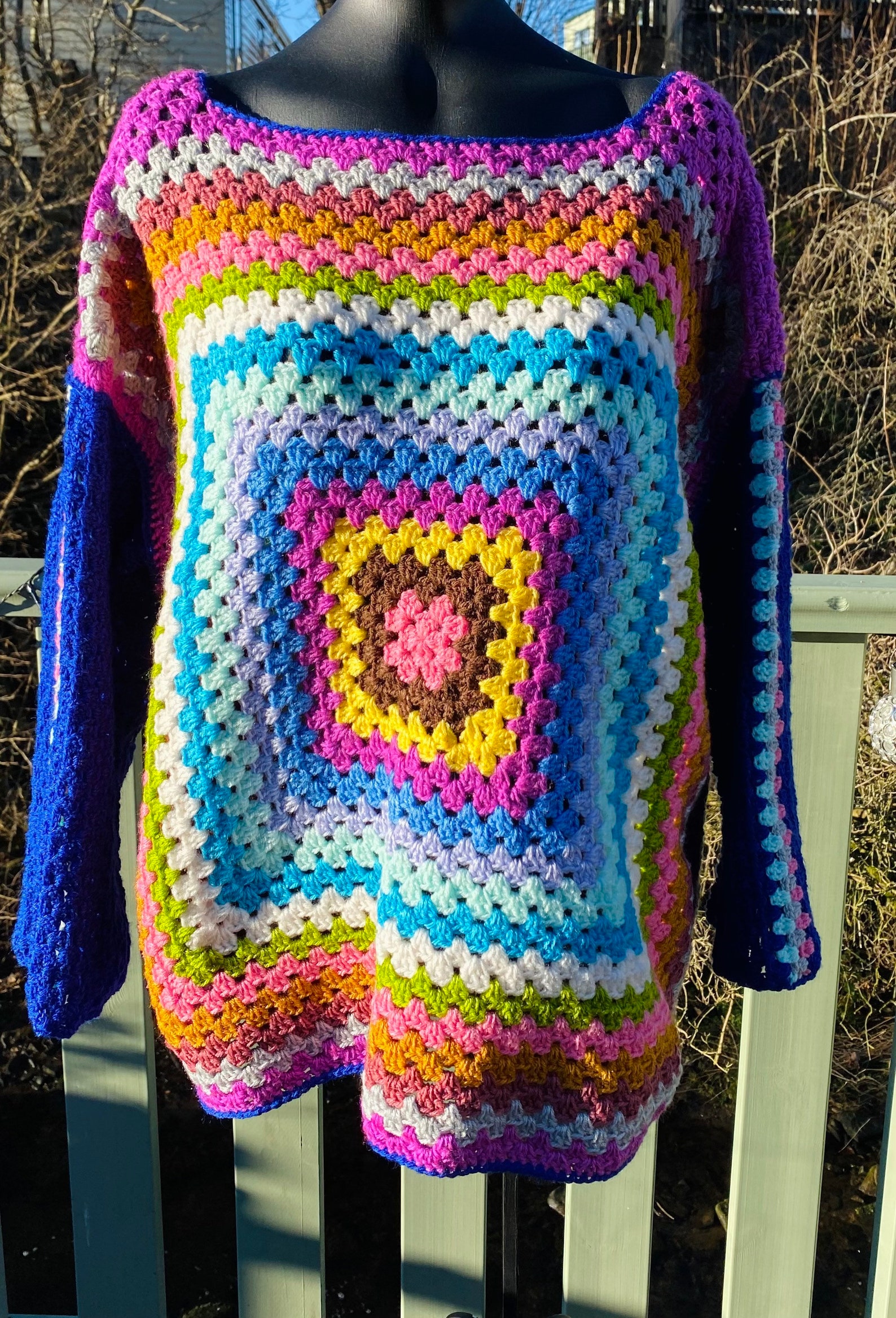 CROCHET PATTERN for Oversized Granny Square Crochet Jumper | Etsy