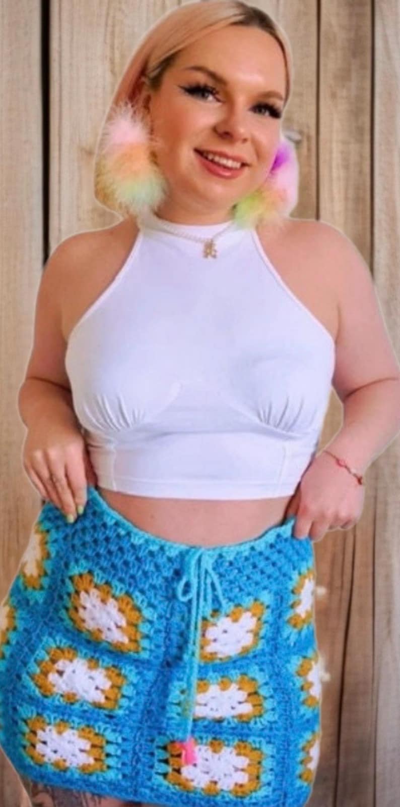 CROCHET PATTERN for Granny Square Crochet Mini Skirt image 4