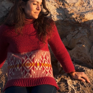 Häkelmuster für Abya Yala-Pullover, Häkelpullover für Damen, Schritt-für-Schritt-Muster, Video-Tutorial, Häkeln, Gobelin-Häkeln