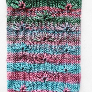 Cornflower Knitting Socks Pattern, knitting two socks at the same time, short rows socks, bottom up socks, all sizes, video tutorial image 6