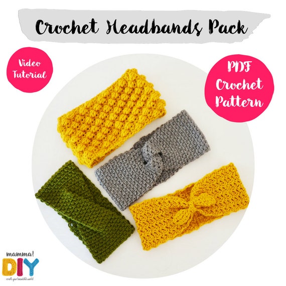 crochet turban step by step Superpower Woman Headband Crochet Pattern turban ear warmer all sizes woman easy video tutorial