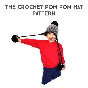The Crochet Pom Pom Peruvian Hat Pattern, crochet pattern, step by step tutorial, phototurial, all sizes, permission to sell finished item