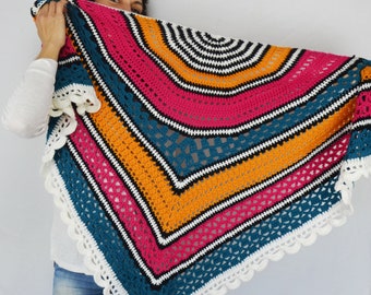 The Mayita Shawl Crochet Pattern by Cecilia Losada, video tutorial, the maya collection