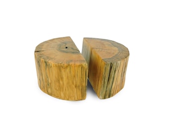 4" tall X 8" diameter reclaimed wood buffet riser set.