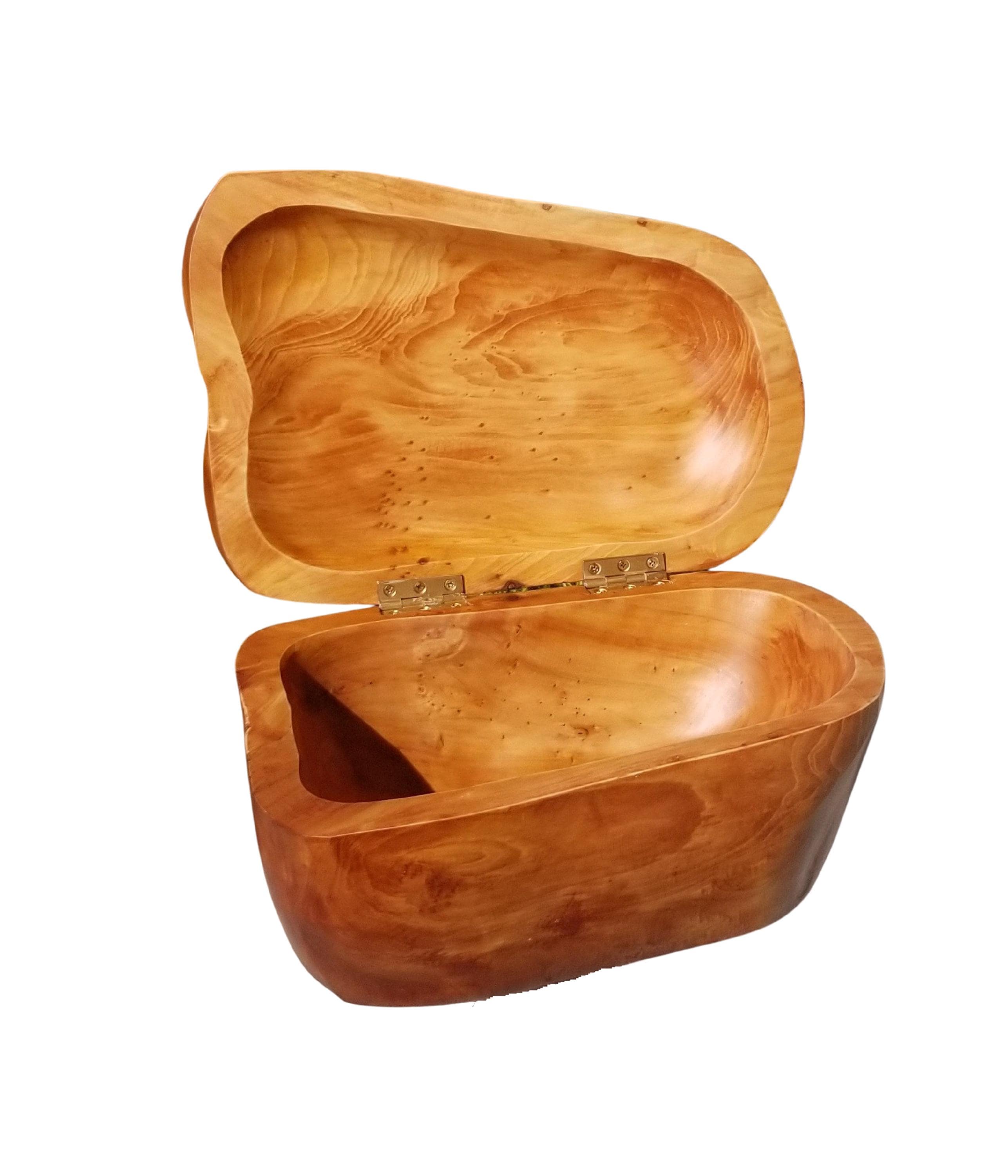 11" X 7" X 5" Hinged Lid Hand Carved Root Wood Decorative Box