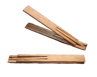 11" Reclaimed Foldable Wood Spring Tongs - Stained