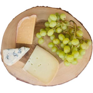 Acacia Wood Cheese Board: Bark Edge Charcuterie Serving Platter