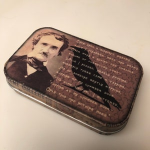 Vintage Style Edgar Allan Poe &quot;The Raven&quot; altered tin