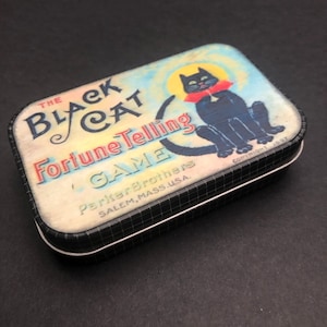 Vintage Black Cat advertisement altered tin #2