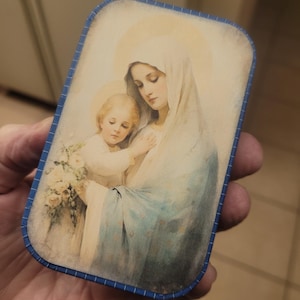 Rosario en lata nº1 - Virgen María y Jesús