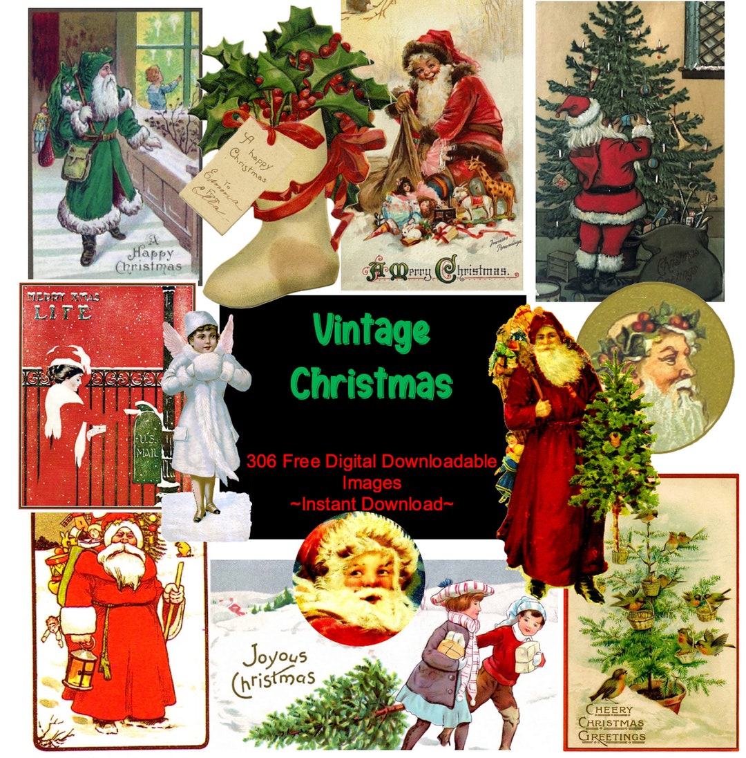 306 Vintage Christmas Instant Download Printable Copyright Free Images ...