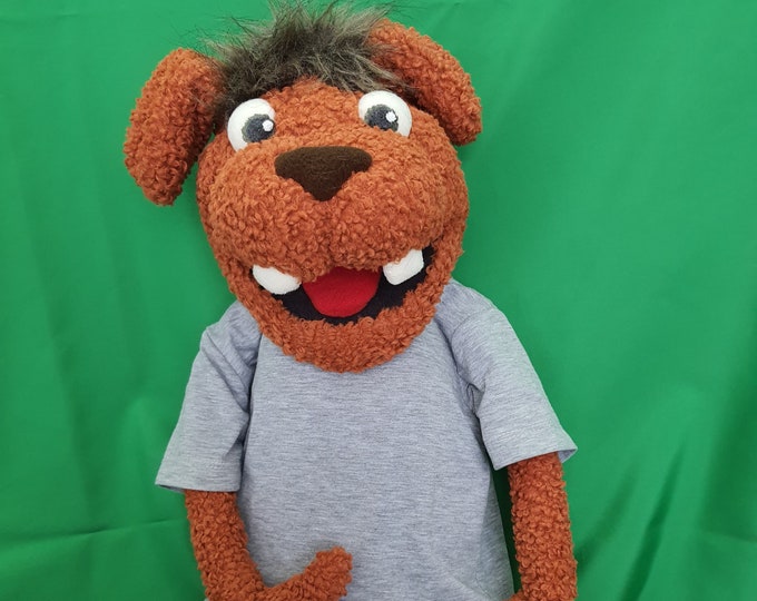 Dog Hand Puppet Moving It's Ears and Mouth Etsy