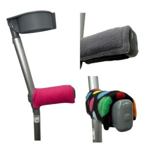 NEW Padded Crutch Handle Covers - Hook and Loop - Choice of Colours - NHS - Easy to fit