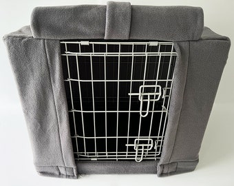 Dog Crate Fleece Covers - Multiple and Custom sizes Available - Dark Grey